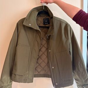 Mango Brown Quilted Jacket